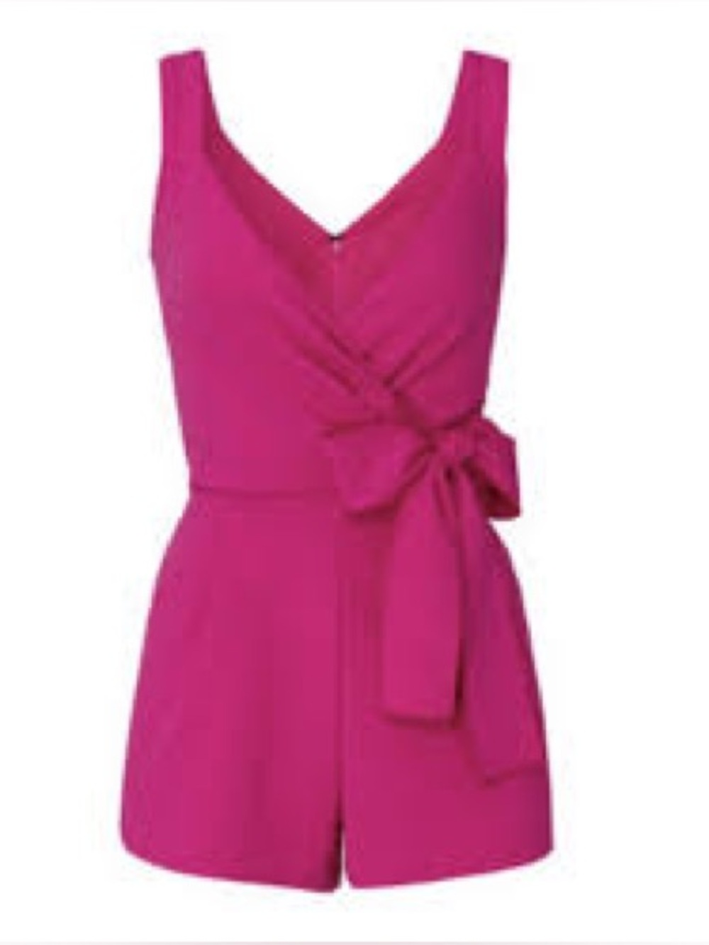 Hot Pink bow mini romper bachelorette large great jones wrap top
